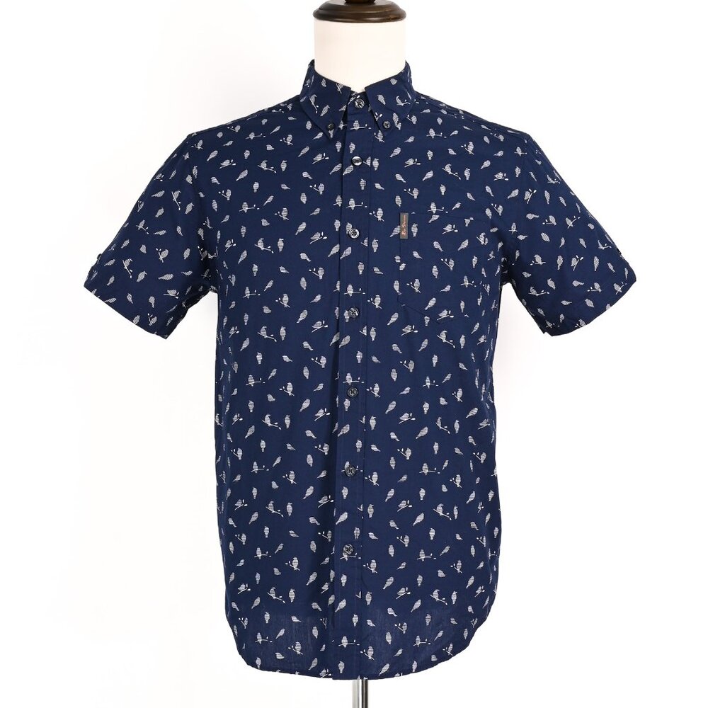 Dark Blue (Ben Sherman) Button Down Shirt w/Bird Print